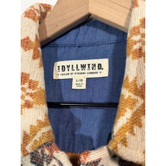 Idyllwind Aztec Boho Southwestern Shacket Jacket Coat L NWT Miranda Lambert - Picture 7 of 8
